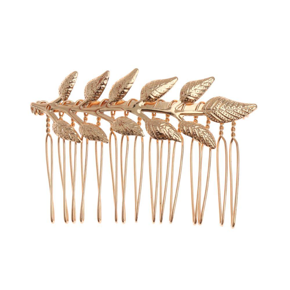 

Тиара Расчески для волос Головной убор Свадебная прическа Корона Металл Золотой лист Невеста Ободки Листья Резинки для волос 1