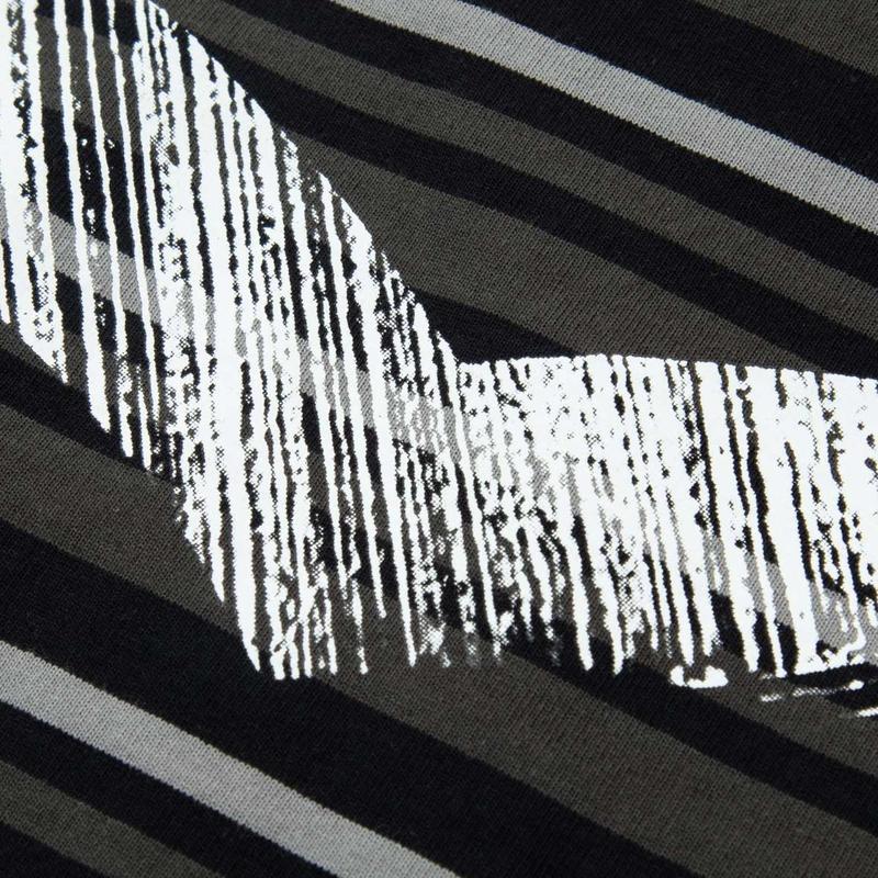 Evisu SS24 Multi-Embroidered Stripe Short Sleeve T-Shirt Men Tops Black 2ESHTM4TS8056LFCT