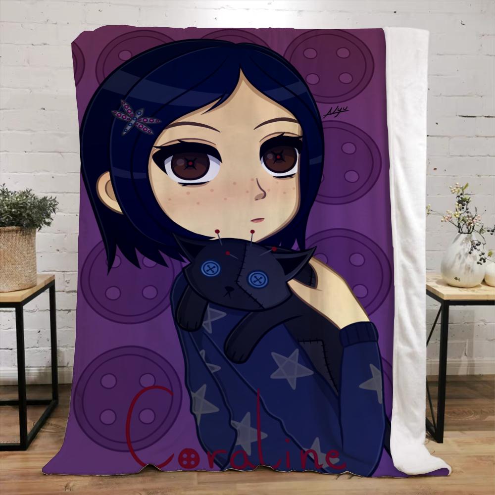 Coraline Soft Blanket Bed Throw Blankets Cobija Interior for Home Bed Blanket 150cm X 200cm Luxury Blankets Sofa Decoration Knee
