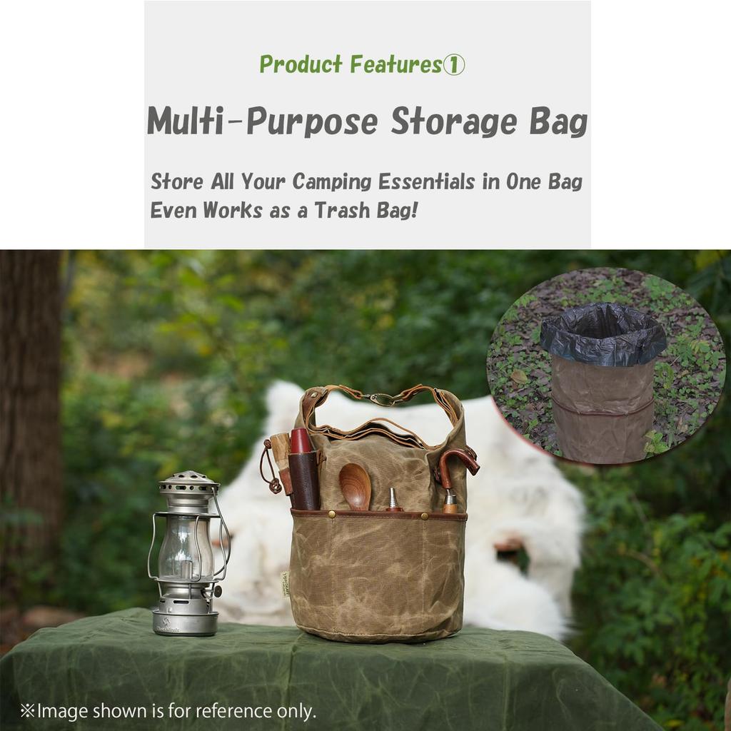 YAJIN CRAFT Cooker Bag, Camping Storage Box, Toolbox, Cooker Case, Canvas Mess Bag, Multi-Case, Cotton Canvas, Size M