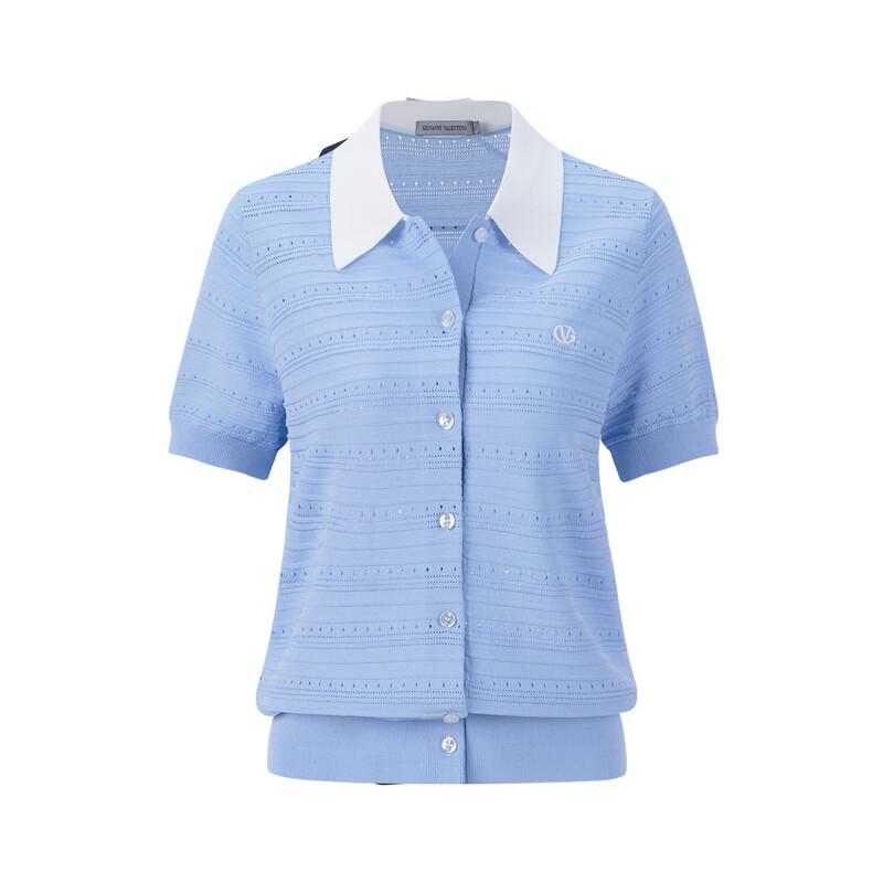Giovanni Valentino Women's Short Sleeve Knitted Polo Top