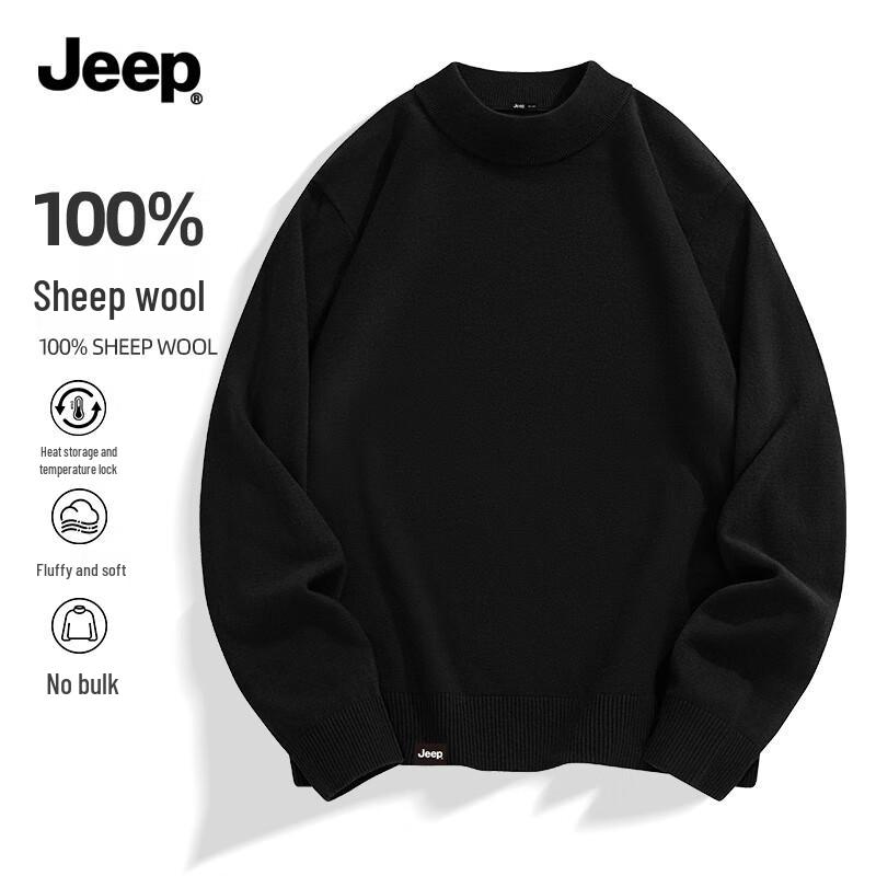 

JEEP Men s 100% Merino Wool Mock Turtleneck Sweater XL