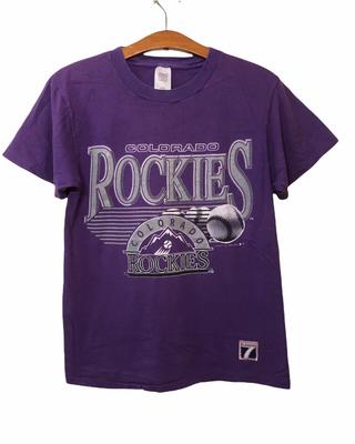 Vintage 90s Colorado Rockies MLB Baseball T Shirt Medium Size