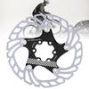 180mm Floating Disc Six Bolts Bicycle Mountain Bike Brake Disc Cycling Accessory(blacksilver )