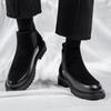 Leather Boots for Men's 2026 Winter New Leather British Style Chelsea Mens Botas Trend Versatile Shoes Plush High Top Male Boots