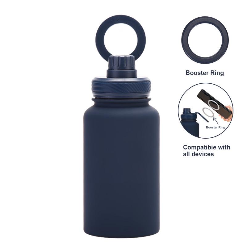 Magnetischer Halter Wasserflasche: 650ML Isolierte Edelstahl-Sportflasche mit weiter Öffnung für den Außenbereich