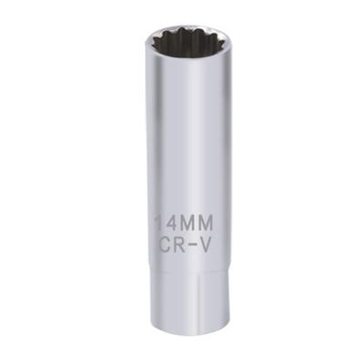 Chiave per candele da 14 mm per autoveicoli, design a parete sottile, per una presa sicura, facile accesso in spazi ristretti, con attacco da 3/8 di pollice