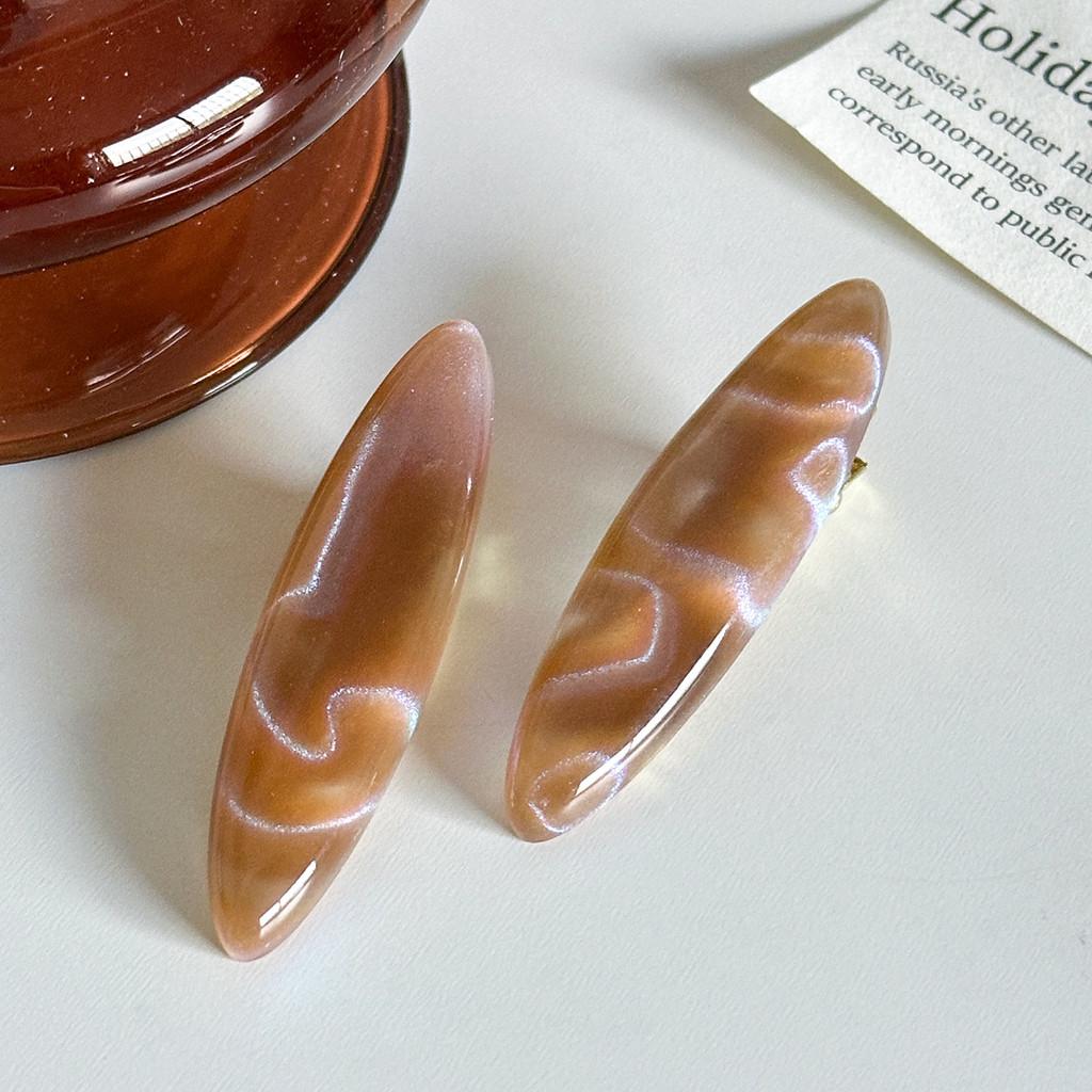 

Sophisticated Resin Duckbill Hair Clip Collection With Timeless Geometric Elements Oval Purple Coffee