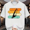 Men's Summer Graphic Tee Casual Crew Neck Short Sleeve T-Shirt with Vibrant Blue Sailboat Print Men Clothing