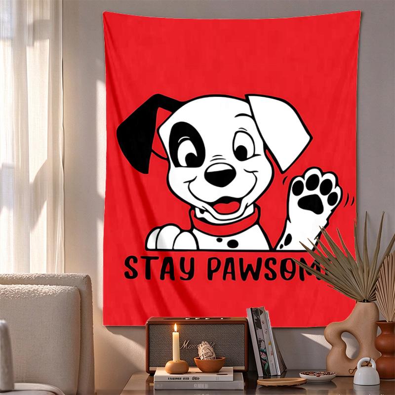 Stay Pawsome Pattern Tapestry Wall Hanging Boho Aesthetic Wall Blanket For Bedroom Living Room Dorm Home Wall Decor 1015287