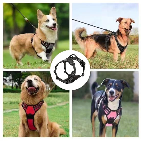 Anti-Zug Hundegeschirr Gepolstertes Hundegeschirr mit Einstiegsdesign Anti-Zug Kontrollgeschirr mit Verstellbaren Gurten für Hunde aller Größen