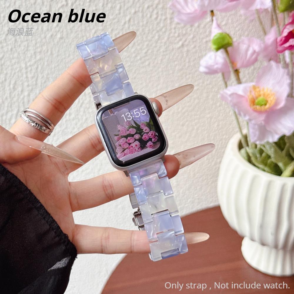 Colorful Lightweight Resin Strap for Apple Watch Ultra 49 46 45 44 42-38mm Elegant Women's Watch Band for Iwatch S11/10/9/8/SE-1