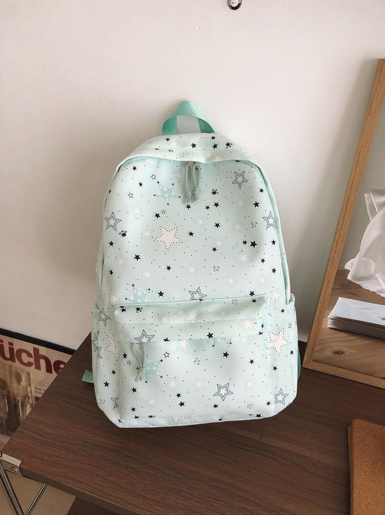 Schoolbag Female Junior High School High School Student Star Print Korean Version Niche Ins Backpack Mori College Student Backpack Female