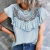 Elegant Women's Summer Blouses Fashion New Casual Woman Tops Women Shirt Blouse Chemise Femme Lace Blusas Top Female Mujer