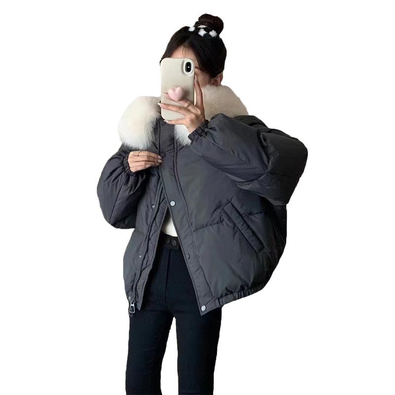 Sweet Down Jacket Women's Short 2025 Winter New Thickened Small Fox Fur Collar White Duck Down Jacket Tide