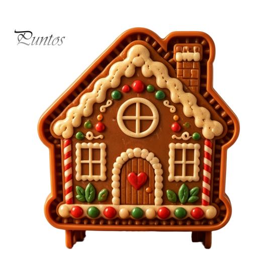 Festive Gingerbread Man Pastry Tools Christmas Mini Pie Mold, 3D Relief Embossed Hand Baking Holiday Pressed Dough Stamps Reusable DIY Press Mold for