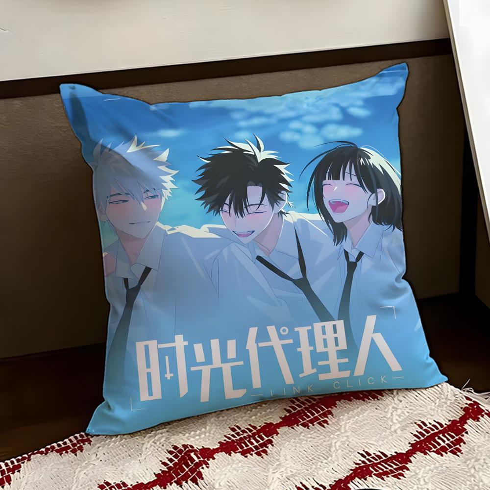 LINK CLICK anime Cushion Cover Reversible Soft Durable Pillow Cover Home  Car MultiScene Use for Daily Comfort