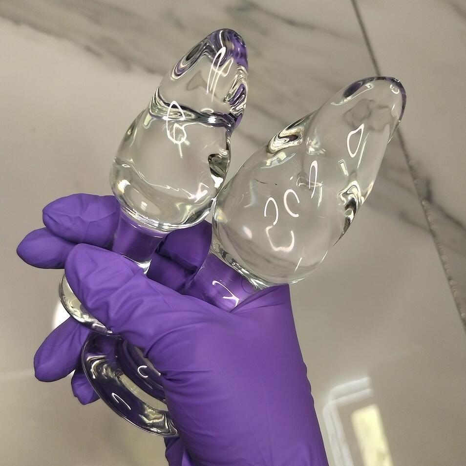 VaHppy Glass Anal Plugs Sex Toys For Gay Girl Backdoor Masturbator Spiral Twisted Threaded Transparent Adult Products SM BDSM