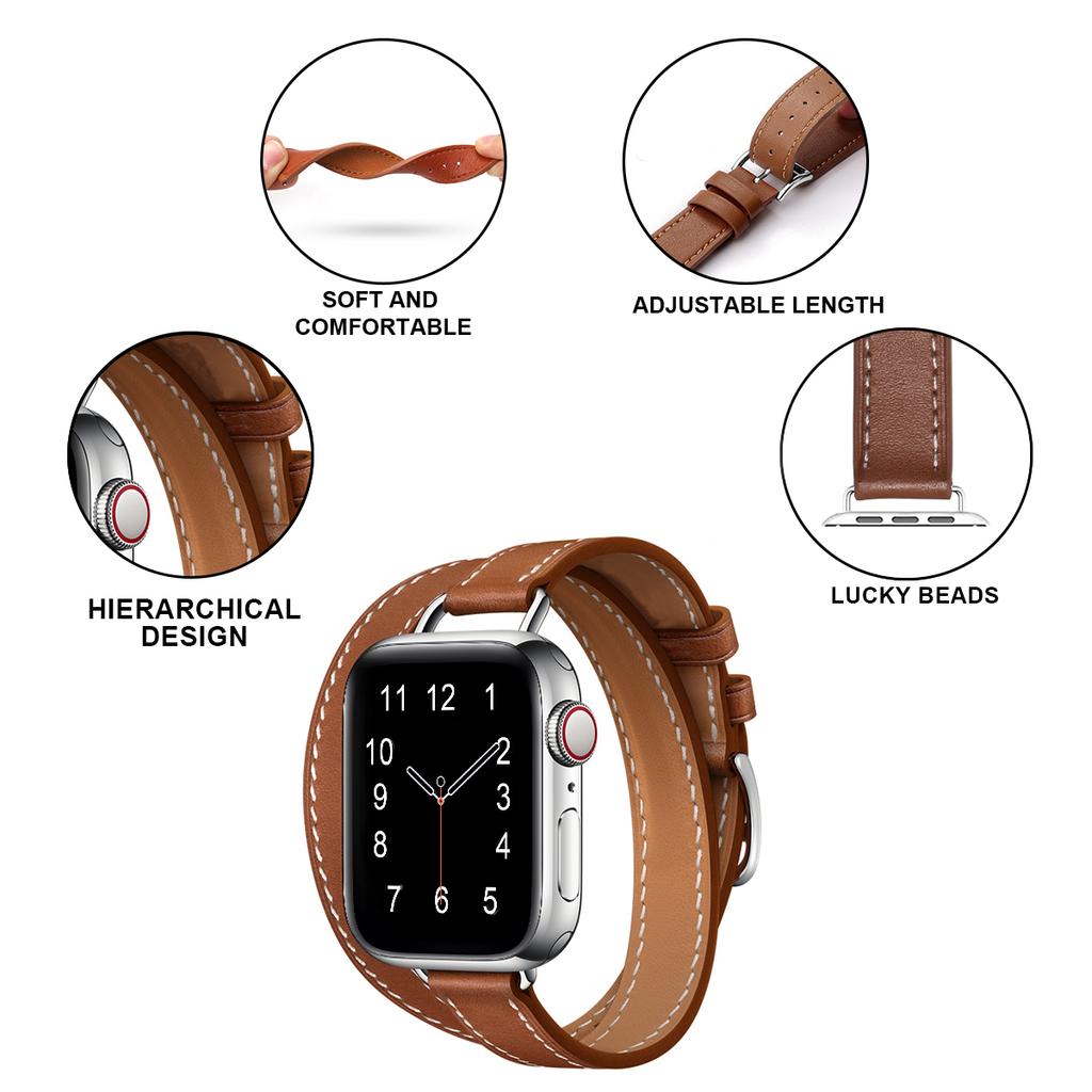 Luxury Slim Genuine Leather Loop Watch Bands for Apple IWatch Strap