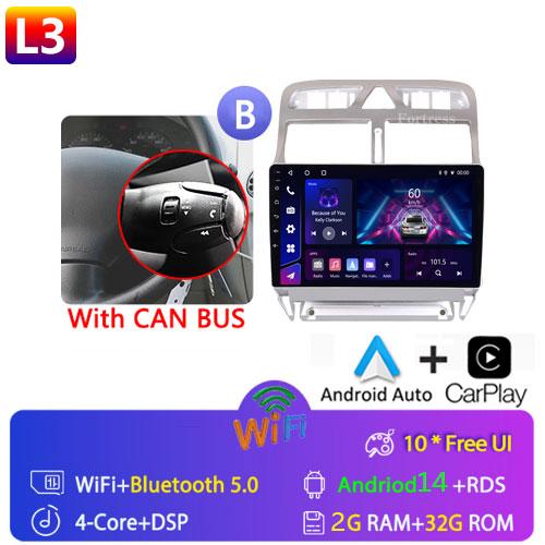

Автомобильное радио для Peugeot 307 307CC 307SW 2002 - 2013 беспроводной CarPlay Android 13 интеллектуальные системы автомобиля без 2 din 2din DVD