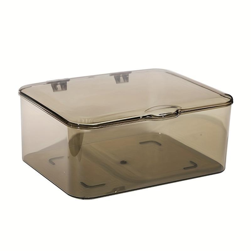 Flip Top Storage Box,Large Capacity Transparent Organizer for Medicine Cosmetics Jewelry,Desktop Dustproof Container Storage Box