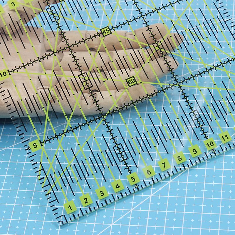 1pcs Acrylic Patchwork Ruler Sewing Measuring Layout Ruler Multifunctional Anti-Skid Tool Rulers Sewing Tool Accessories