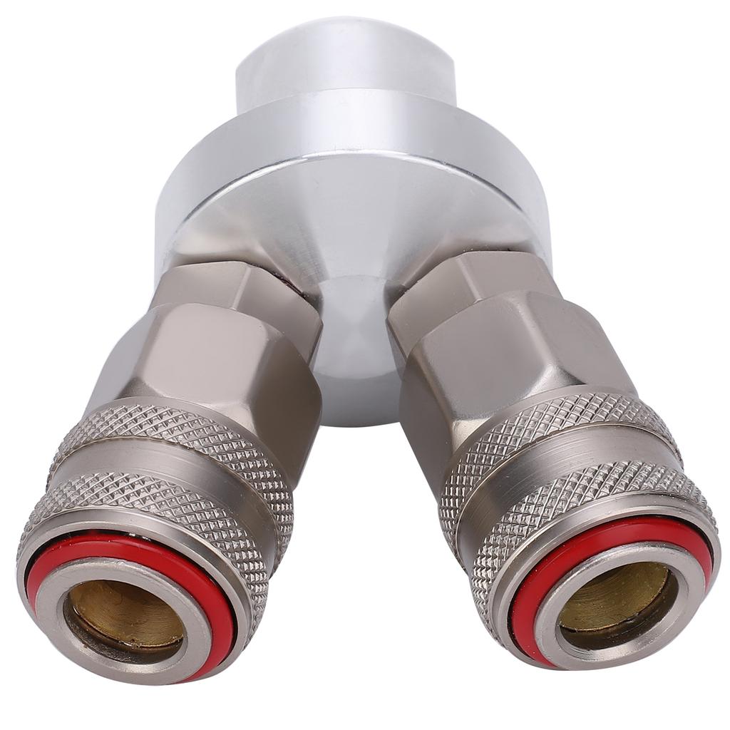 2 Way Connector Chrome Plated Pneumatic Component Carbon Steel G1 4in Thread Quick Coupler
