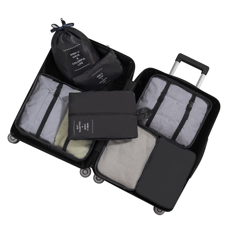 7 Pcs/Set Travel Organizer Storage Bags Suitcase Packing Cubes Set Cases Portable Luggage Clothes Shoe Tidy Pouch Folding