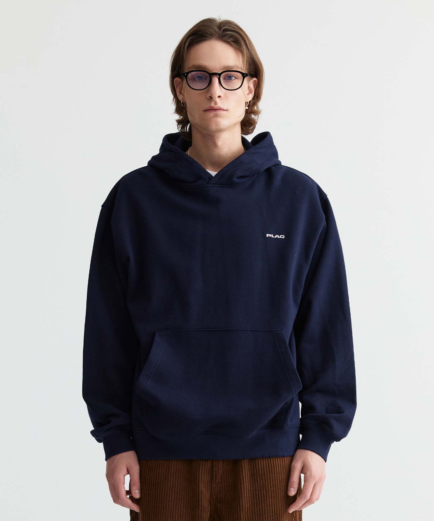 Plack Logo Graphic Hoodie Navy Navy/L