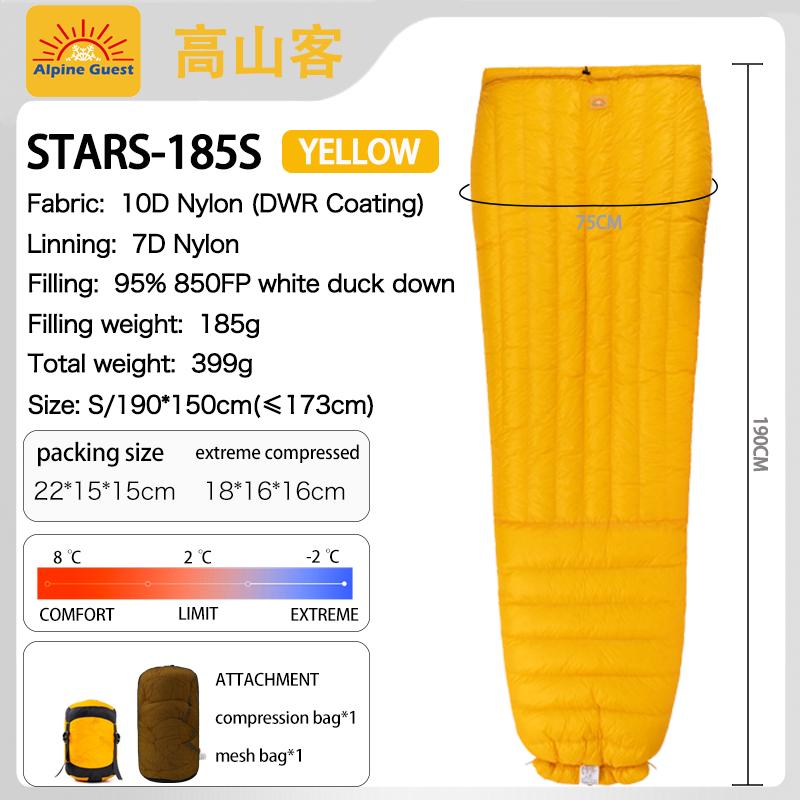 Alpine Guest Ultralight 95% Duck Down 850FP Sleeping Bag Outdoor Camping Cold Weather Sleeping