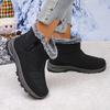Fashion Casual Fabric Furry Snow Boots Women 2025 Winter Retro Thick Bottom Non Slip Hiking Shoes Warm Short Plush Side Zip Mom's Shoes