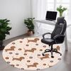 1PC Dachshund Donuts Office Round Area Rug, Indoor Mat Suitable For Office, Under Office Chairs Bedroom Living Room Home Decor, Room Deco 209