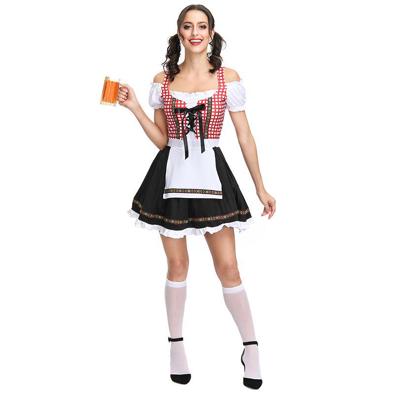 Women Sexy German Bavarian Trachten Oktoberfest Dirndls Dress Costume Off  Shoulder A Line Dress купить недорого — выгодные цены, бесплатная доставка,  реальные отзывы с фото — Joom
