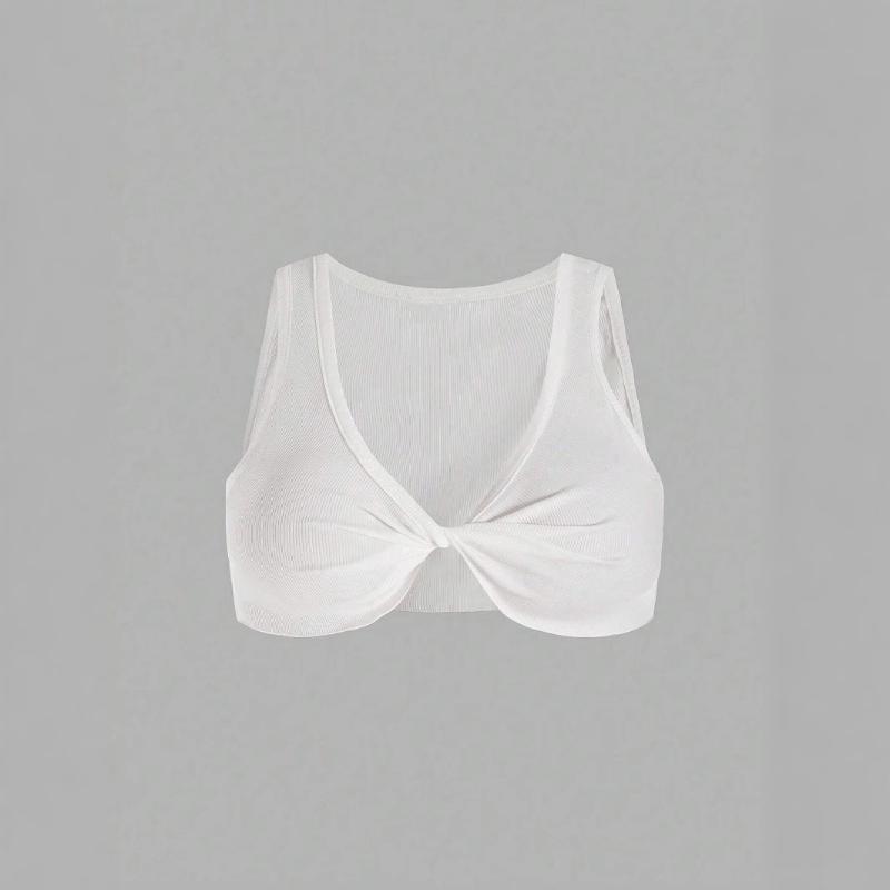 

Европейский и американский женский простой и сексуальный однотонный облегающий топ-жилет L белый