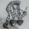Heart Locket Necklace Intricate Carvings Pendant Necklace Vintage Heart Photo Box Necklace for Fashionable Women Girls