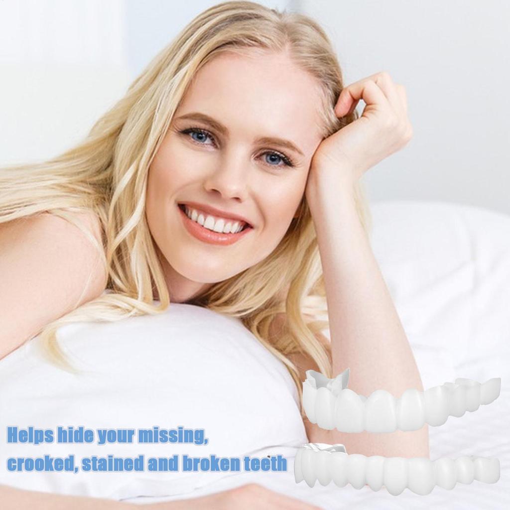 1 Pair Snap On Teeth Veneers for Men and Women Cover The Teeth Fake Tooth Instant Confidence Smile Temporary Hygiene Tools