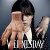Wednesday Addams Latex Thing Hand Cosplay Addams Family Figurin Skräckprydnader för Halloweenfest Kostymrekvisita Heminredning