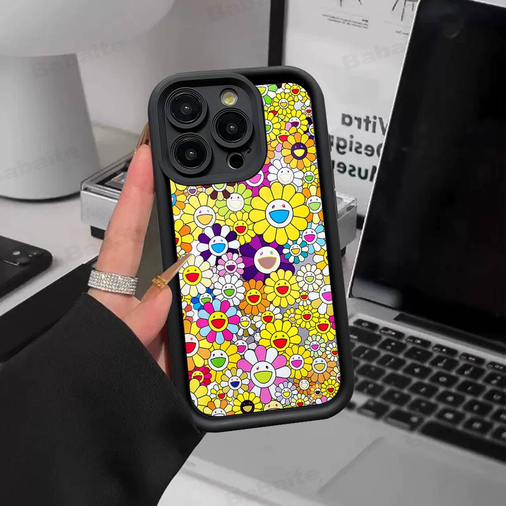 T-Takashi M-Murakami Phone Case For IPhone 17 16 15 14 13 12 11 Pro Max Anti Drop Soft Cover