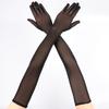 Guanti Lunghi da Donna 55cm Sexy Sottili in Rete di Pizzo Trasparente Monocolore Alta Elasticità Traspiranti Etichetta Guida Opera Protezione Solare