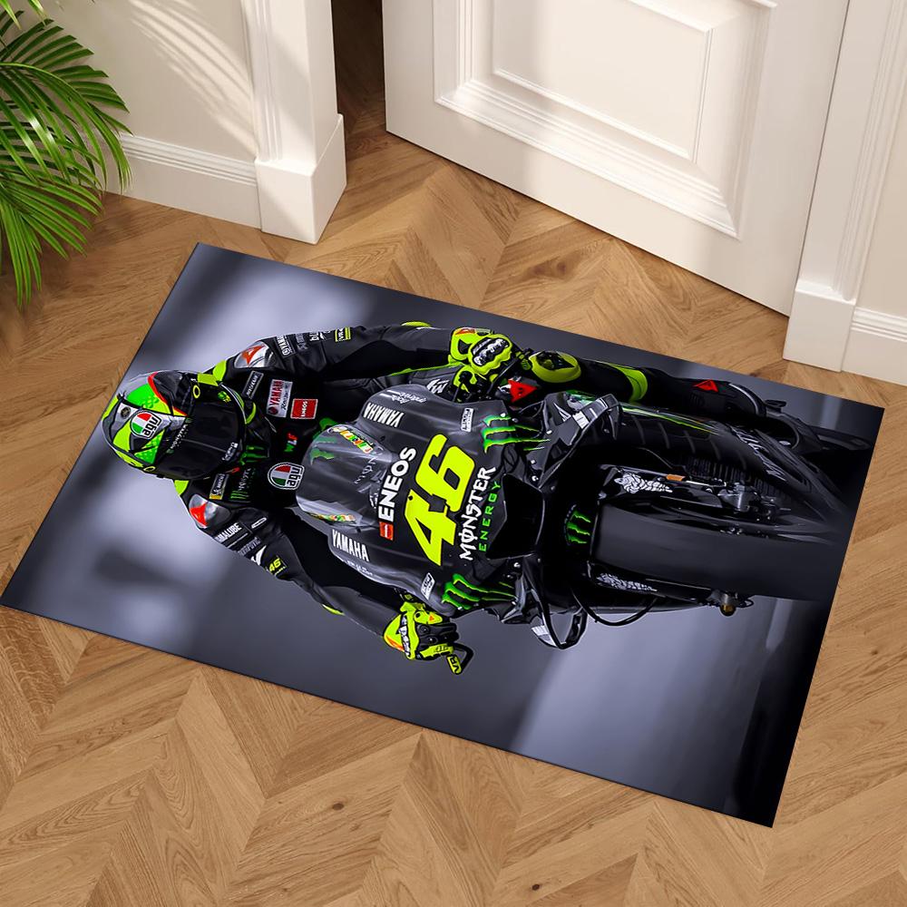 Motorcycle Legend Floor Mat Suitable for Game Room Living Rooms Dining Room Playrooms Antislip Carpet Office Home Decor