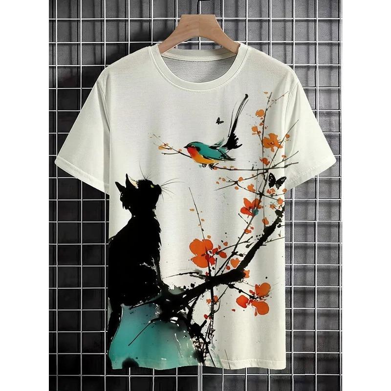 Printed T-shirt men s short sleeved T-shirt 2XS