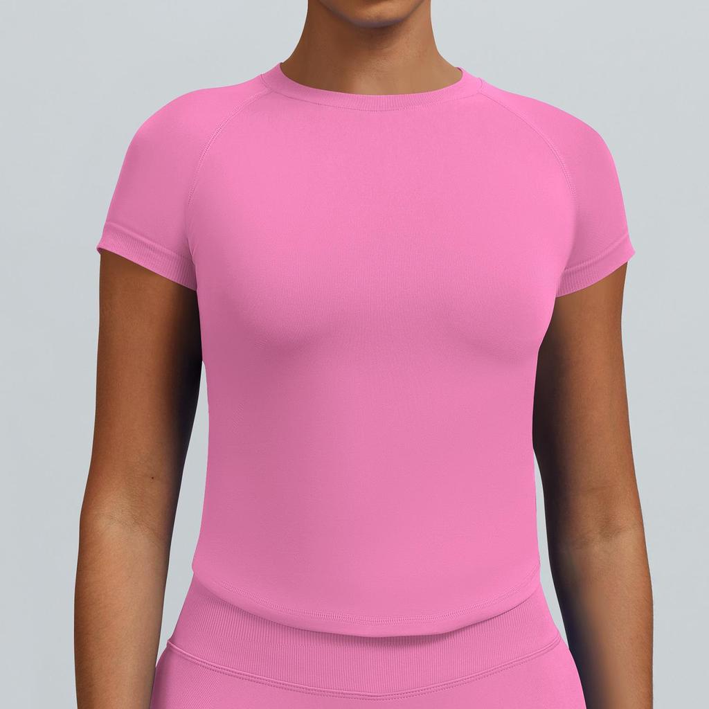 Quick-Dry Slim Fit Yoga T-Shirt - Stretch, Moisture & Sweat-Wicking Fitness Short Sleeve Top