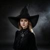 Adjustable Mesh Hat for Adults Halloween Witch Hat, Large Ruched Sequins Wizard Dark Cosplay Costume, Masquerade Party Breathable Costume