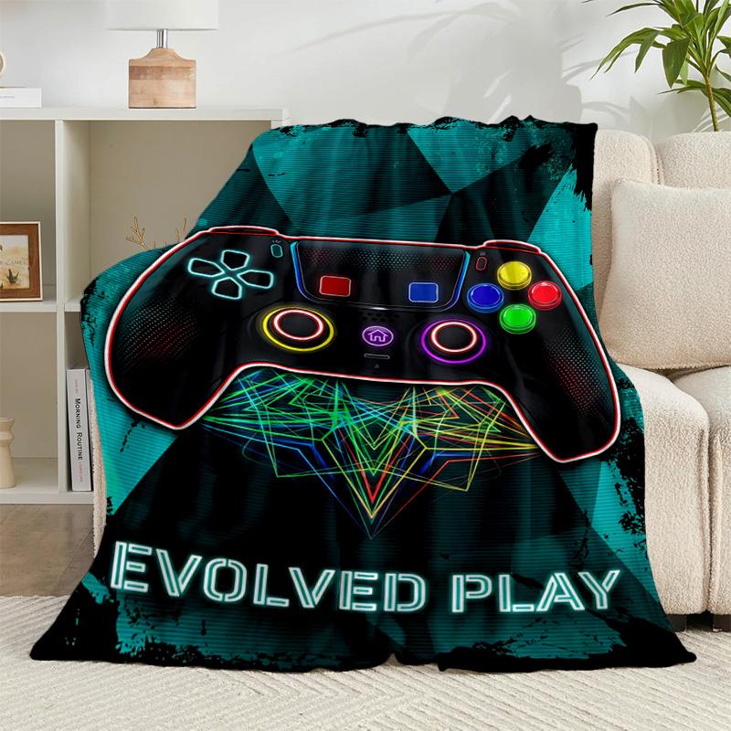 1PC Colorful Gaming Adventure Flannel Blanket Gift, Suitable for Both Men And Women, Soft Ideal for Beds And Sofa, Birthday Or Christmas Gift