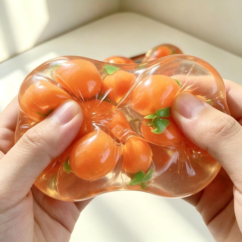 Orange Coconut Oil Handmade Ball Moldable Fruit Jelly Squishy Scented No Rebound Stress Relief Sensory Gift