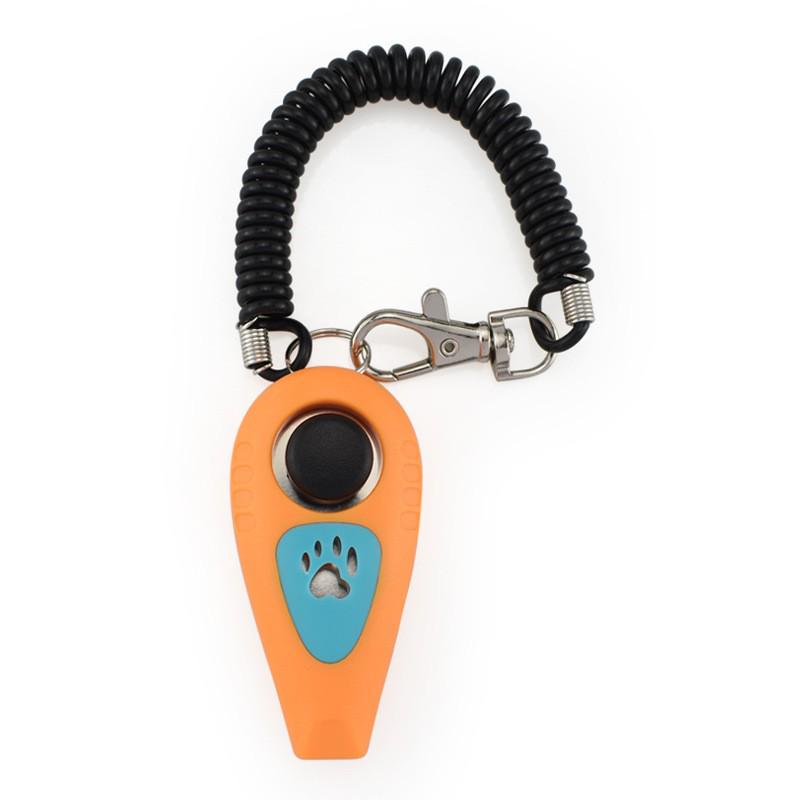 Zweifarbiger Haustiertraining-Clicker & Pfeife mit Lanyard