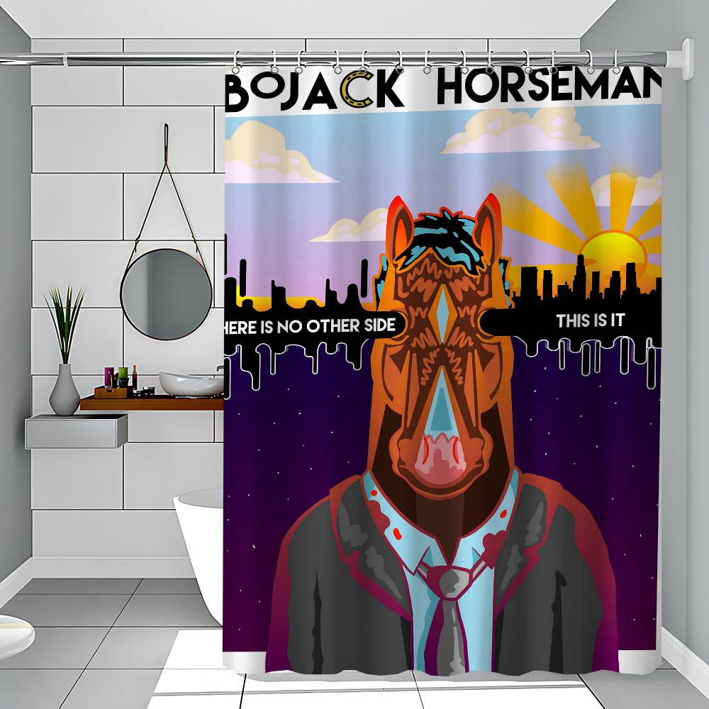 B-BoJack Horseman Art Shower Curtain Summer Beach Bathroom Decorative Shower Curtain, Waterproof