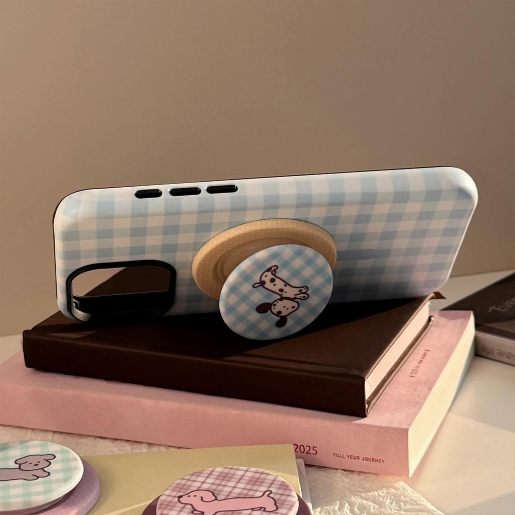 Suitable for puppies with contrasting color patterns Magsafe Magnetic stand, film phone airbag stand, retractable and portable cartoon design