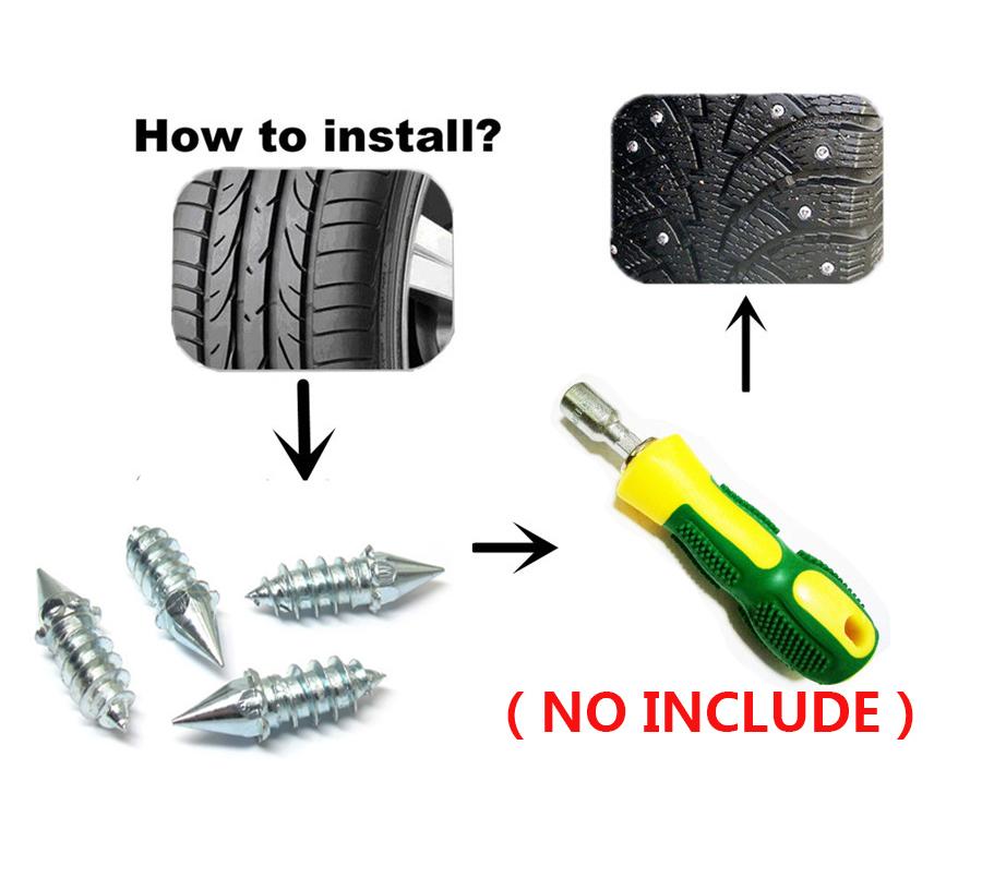 50Pcs Car Tire Anti-Slip Screw Stud Winter Wheel Tyre Snow Ice Nail Tire Spikes