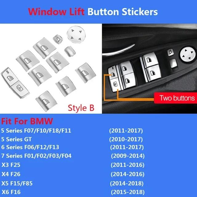 Car Window Lfiter Switch Button Cover Trim For BMW 5 6 7 X3 X4 X5 X6 F10 F07 F11 F01 F02 F06 F12 F25 F26 F15 Interior Mouldings